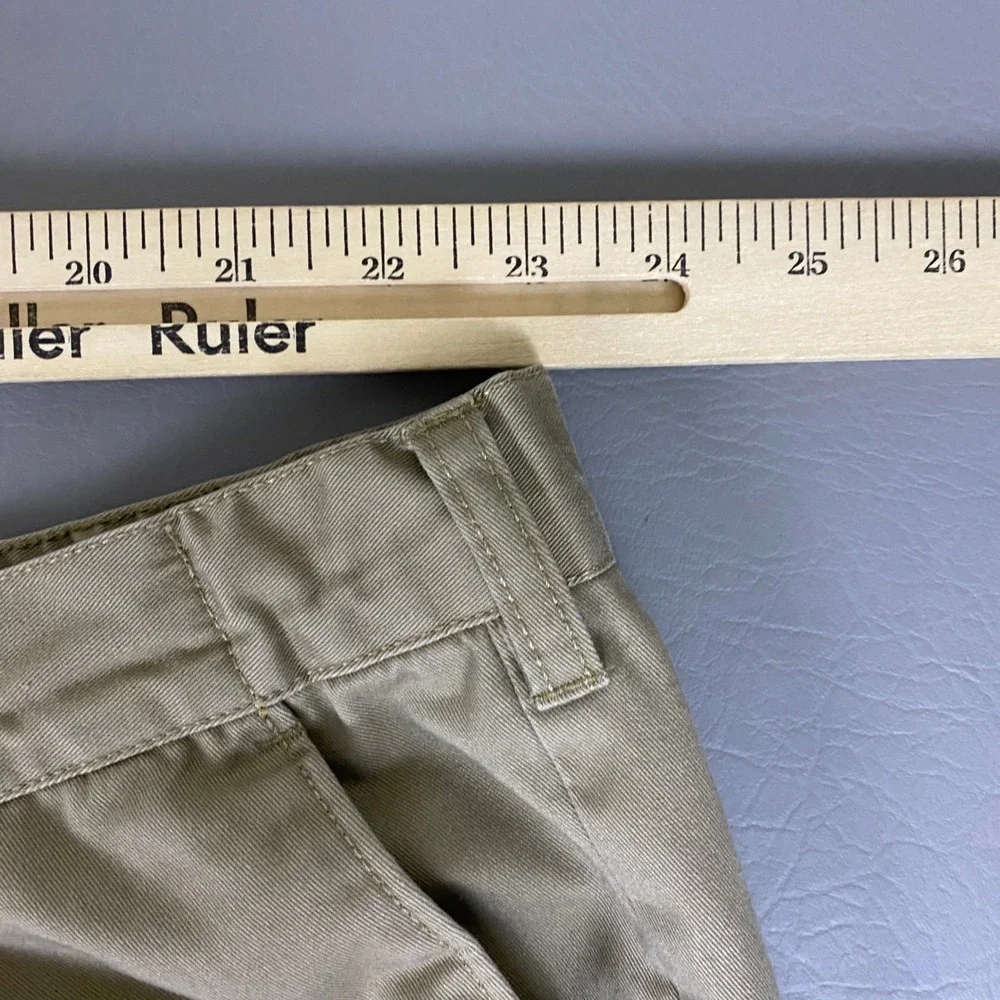 Basic Editions Pants Men's Size 50x29 Tan Khaki Pleated Chino Relaxed Fit Cotton